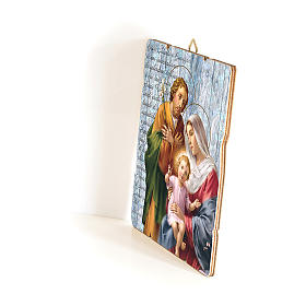 The Holy Family painting in moulded wood with hook on the back 35x30 cm