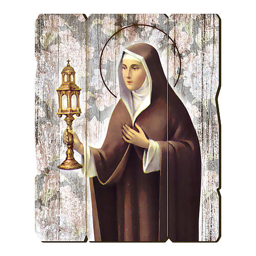Bild aus Holz retro Klara von Assisi, 35x30 cm 1