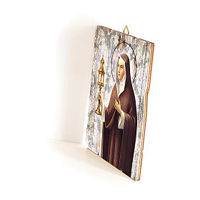 Saint Clare painting in moulded wood with hook on the back 35x30 cm