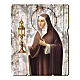 Saint Clare painting in moulded wood with hook on the back 35x30 cm s1