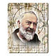 Saint Pio painting in moulded wood with hook on the back 35x30 cm s1