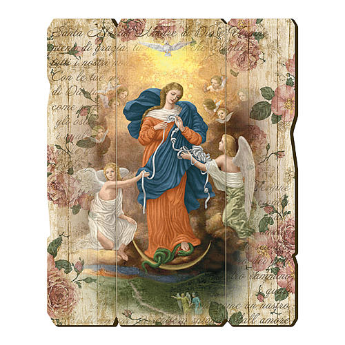 Mary Untire of Knots painting in moulded wood with hook on the back 35x30 cm 1