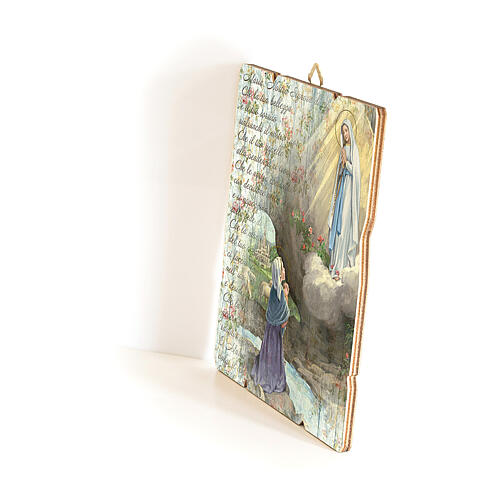 Bild aus Holz retro Unsere Liebe Frau von Lourdes, 35x30 cm 2