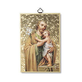 Saint Joseph woodcut with Prayer ITALIAN