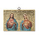 Bedruckte Holzplatte Heiligstes Herz Jesu und Maria mit Gebet auf der Rückseite s1