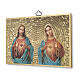 Bedruckte Holzplatte Heiligstes Herz Jesu und Maria mit Gebet auf der Rückseite s2