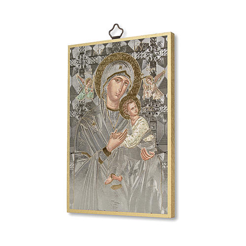 Impreso sobre madera Icono Virgen Perpetuo Socorro A Ti María fuente de Vida ITA 2