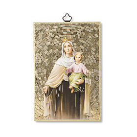 Impreso sobre madera Virgen del Carmen Oración Virgen del Carmen ITA