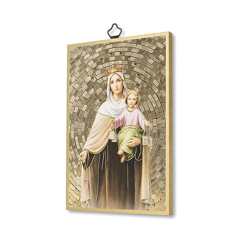 Impreso sobre madera Virgen del Carmen Oración Virgen del Carmen ITA 2
