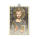 Bedruckte Holzplatte Jesus Pantokrator und Gebet auf der Rückseite s1