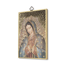 Impressão na madeira Nossa Senhora de Guadalupe Oração ITA