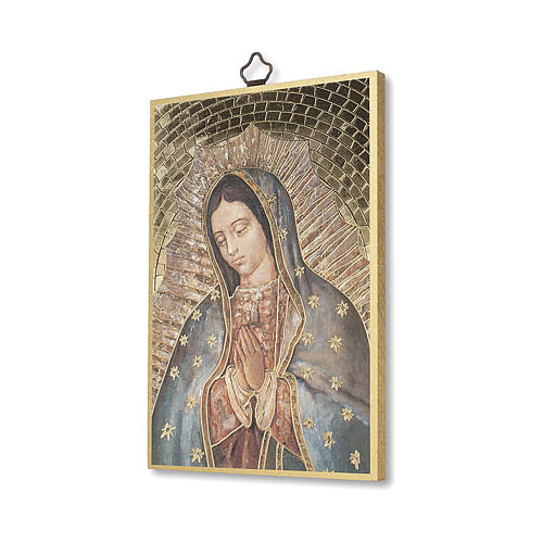 Our Lady of Guadalupe woodcut with Prayer ITALIAN 2