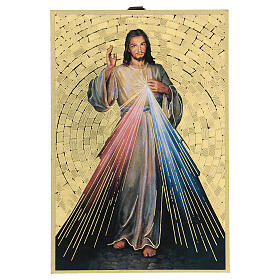 Impressão na madeira Cristo Misericordioso Terço da Divina Misericórdia ITA