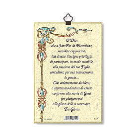 Impressão na madeira Padre Pio Oração ITA s3