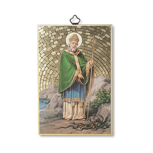 Saint Patrick woodcut with the prayer of the Traveller ITALIAN 1