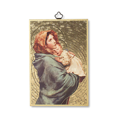 Madonna of Ferruzzi woodcut with Hail Mary prayer ITALIAN 1