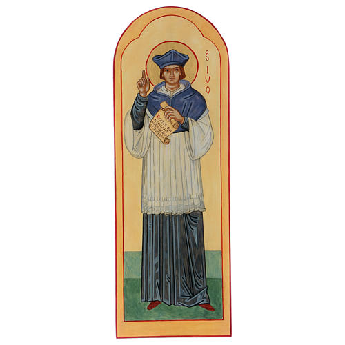 Saint Ivo of Kermartin icon hand painted in the Montesole monastery in Italy 1