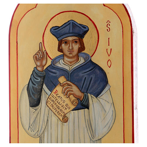 Saint Ivo of Kermartin icon hand painted in the Montesole monastery in Italy 2