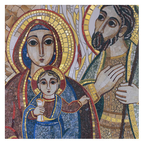 Immagini Natale Rupnik.Tavola Legno Con Stampa Sacra Famiglia Mosaico Rupnik 25x35 Vendita Online Su Holyart