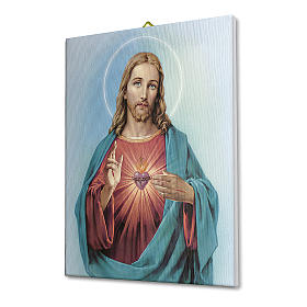 Cuadro sobre tela pictórica Sagrado Corazón de Jesús de María 70x50 cm