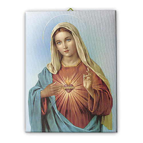 Painting on canvas Immaculate Heart of Mary 25x20 cm 1