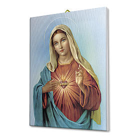 Cuadro sobre tela pictórica Corazón Inmaculado de María 25x20 cm