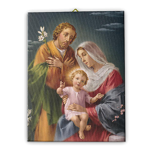 Quadro su tela pittorica Sacra Famiglia 70x50 cm 1