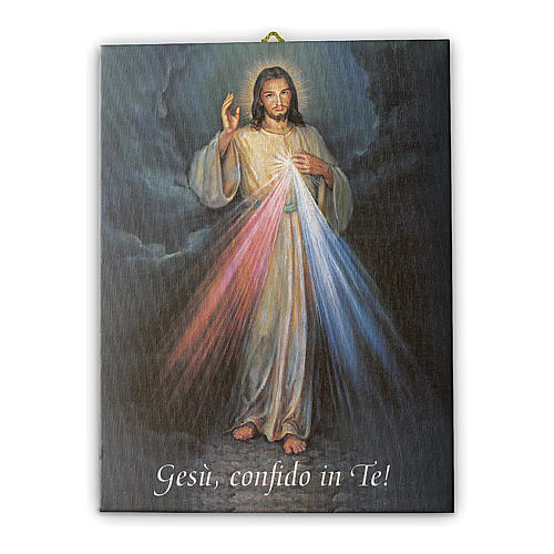 Cuadro sobre tela pictórica Jesús Misericordioso 25x20 cm 1