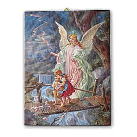 Quadro su tela pittorica Angelo Custode 70x50 cm