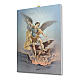 Quadro su tela pittorica San Michele Arcangelo 25x20 cm s2