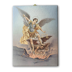 Cadre sur toile St Michel Archange 40x30 cm