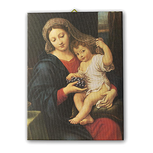 Bild auf Leinwand Madonna dell'Uva nach Pierre Mignard, 25x20 cm 1