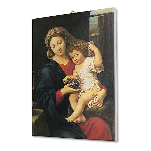 Cuadro sobre tela pictórica Virgen de la Uva de Pierre Mignard 40x30 cm 2