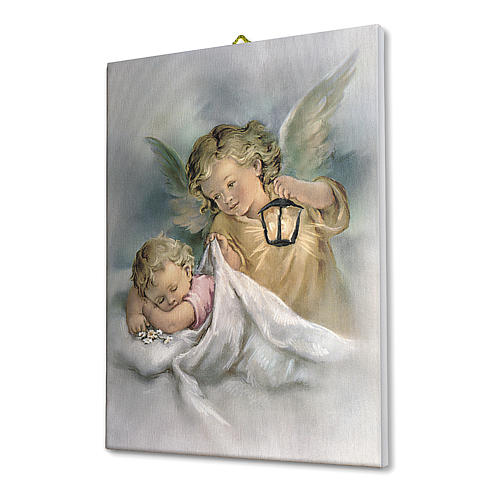 Print on canvas Guardian Angel with lamp 25x20 cm 2