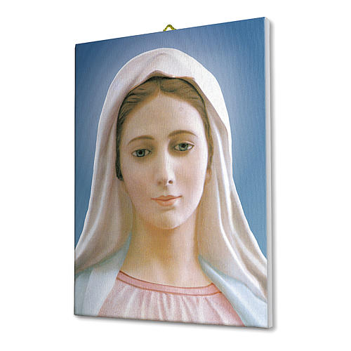 Cuadro sobre tela pictórica Virgen de Medjugorje 25x20 cm 2