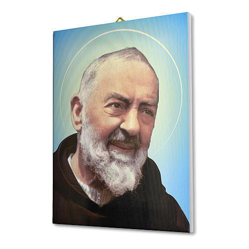 Quadro su tela pittorica Padre Pio 40x30 cm 2