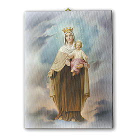 Cuadro sobre tela pictórica Virgen del Carmen 25x20 cm