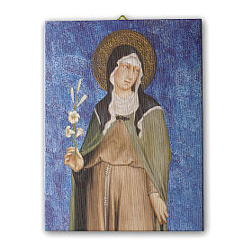 Bild auf Leinwand Klara von Assisi nach Simone Martini, 25x20 cm