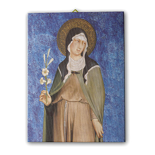 Bild auf Leinwand Klara von Assisi nach Simone Martini, 25x20 cm 1