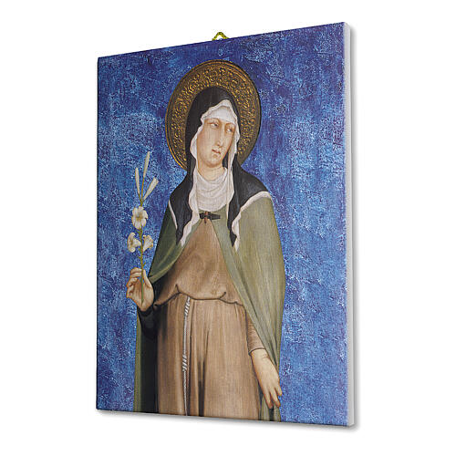 Bild auf Leinwand Klara von Assisi nach Simone Martini, 25x20 cm 2