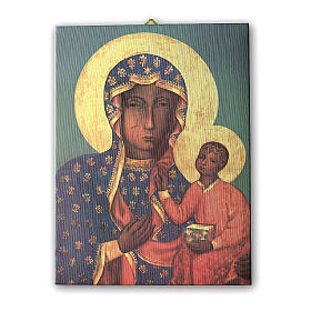 Bild auf Leinwand Schwarze Madonna von Tschenstochau, 25x20 cm