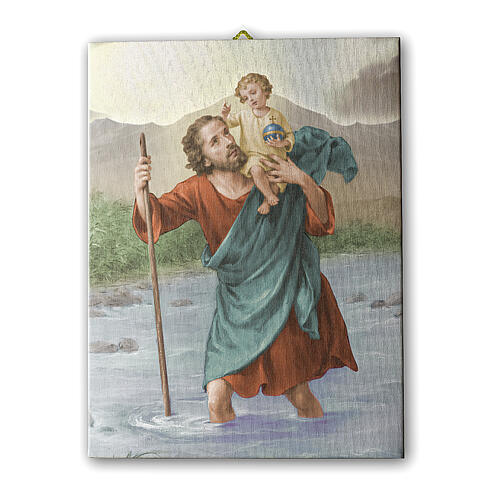 Bild auf Leinwand Heiliger Christophorus, 40x30 cm 1