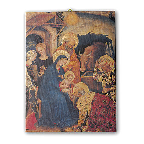 Bild auf Leinwand, Anbetung der Könige nach Gentile da Fabriano, 25x20 cm 1