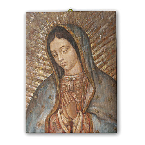 Bild auf Leinwand Büste Unsere Liebe Frau von Guadalupe, 25x20 cm 1