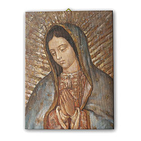 Virgin of Guadalupe print on canvas 25x20 cm