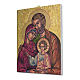 Quadro su tela pittorica Icona della Sacra Famiglia 25x20 cm s2