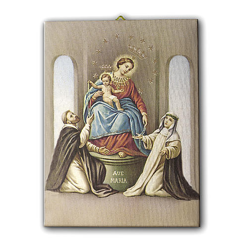 Quadro su tela pittorica Madonna del Rosario di Pompei 40x30 cm 1