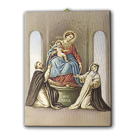 Cuadro sobre tela pictórica Virgen del Rosario de Pompei 70x50 cm
