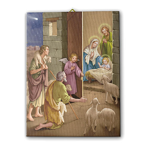 Nativity scene print on canvas 25x20 cm 1