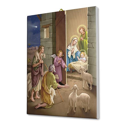 Nativity scene print on canvas 25x20 cm 2